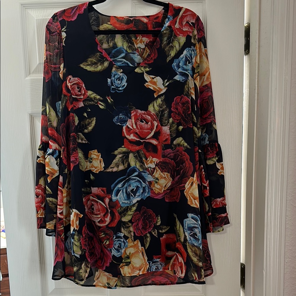 Show Me Your MuMu Navy Floral Long-Sleeve Tunic